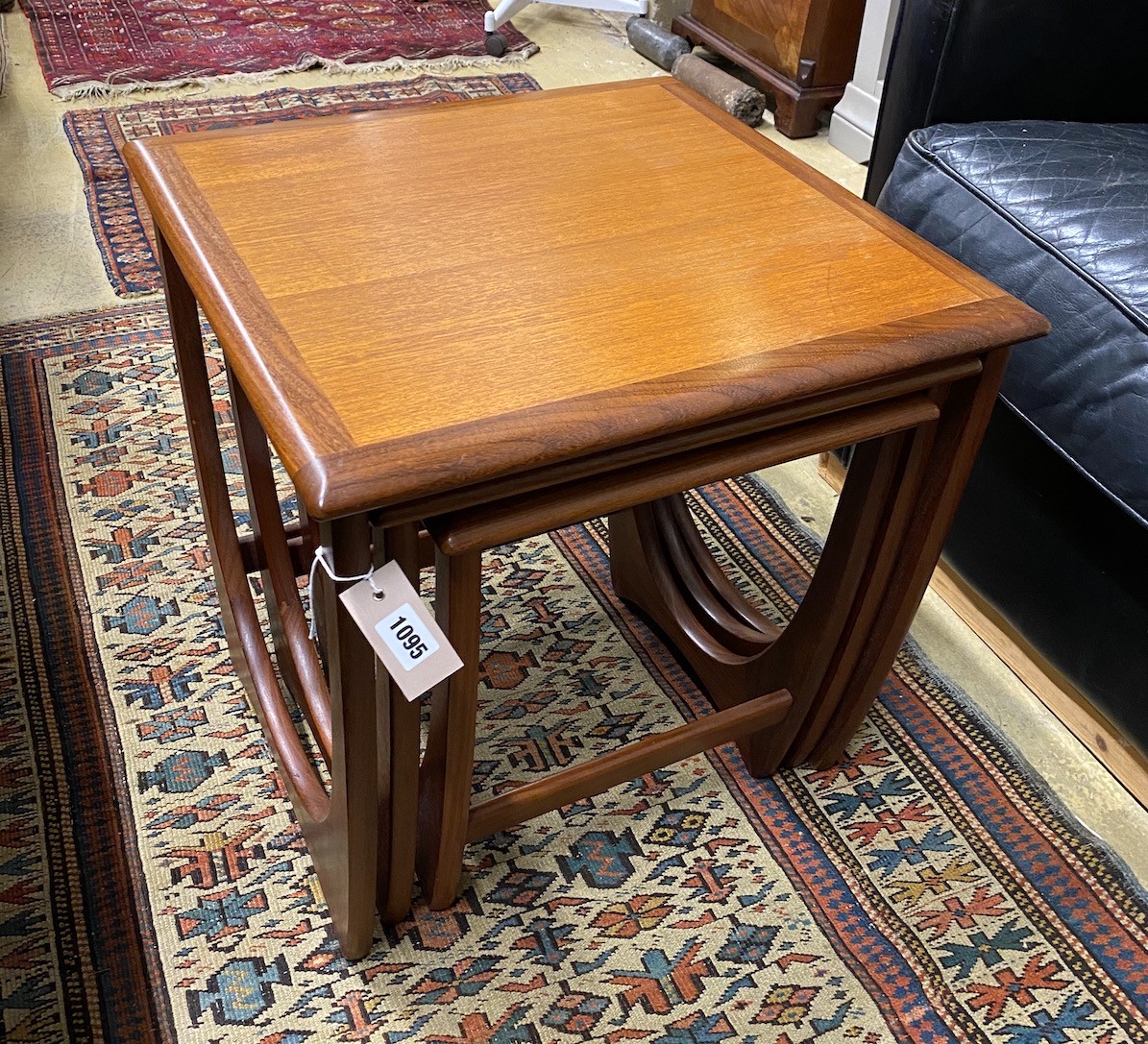 A nest of three G-Plan nest of tables, width 50cm, depth 50cm, height 51cm